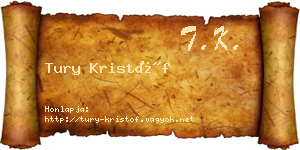 Tury Kristóf névjegykártya