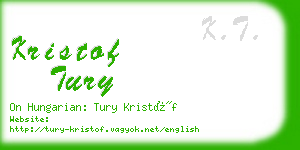 kristof tury business card